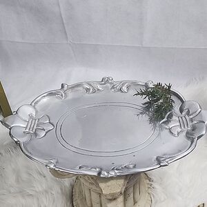 ⚜️Fleur de Lis Weighted Cast Aluminum Serving Platter